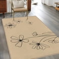 thumbnail image 2 of Area Rugs for Living Room Bedroom, Black Khaki 4'x6' Rug Washable Carpet Runner Indoor Outdoor, Spring Flora Non Slip Accent Floor Mats Rug for Kitchen, Office, 2 of 8