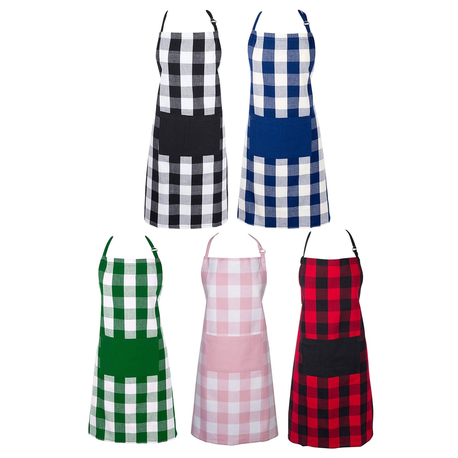 Clearance! Fenull Apron Sleeve, Check Chef Apron Plaid Apron Neckline ...