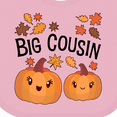 thumbnail image 4 of Inktastic Big Cousin Pumpkins with Fall Leaves Boys or Girls Baby Bib, 4 of 4