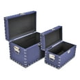 thumbnail image 4 of Contemporary Home Living Set of 2 Blue and Silver Rectangular Studded Boxes 13.5", 4 of 5