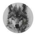 thumbnail image 4 of WYYP Round Table Cloth 100% Polyester Fiber Tablecloth - The Hungry Appearance of the Wolf Searching for Food, The Fierce Hunter White, 4 of 8