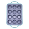 thumbnail image 1 of Silicone Pan with Stainless 12 Cupcake Baking Tray Easy Release Cake Non Stick Cupcake for Cheese Puffs, 1 of 5