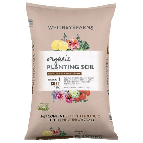 Whitney Farms Organic Planting Soil, Premium Blend for In-ground Vegetable and Flower Beds, 1 cu.ft.