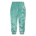 thumbnail image 4 of Mujeres Capri Pantalones Casual Suelto Largo Pantalones de Impresión con Corbata Elástica Cintura Y Bolsillos, 4 of 6