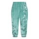 thumbnail image 4 of Mujeres Capri Pantalones Casual Suelto Largo Pantalones de Impresión con Corbata Elástica Cintura Y Bolsillos, 4 of 6
