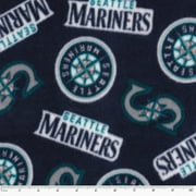 MLB Seattle Mariners 58" 100% Polyester Fleece Sports Logo Fabric By the Yard, Blue