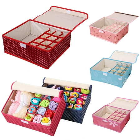 Xeyise 13 Compartments Underwear Bra Storage Box Washable Socks Shorts Organizer Bag
