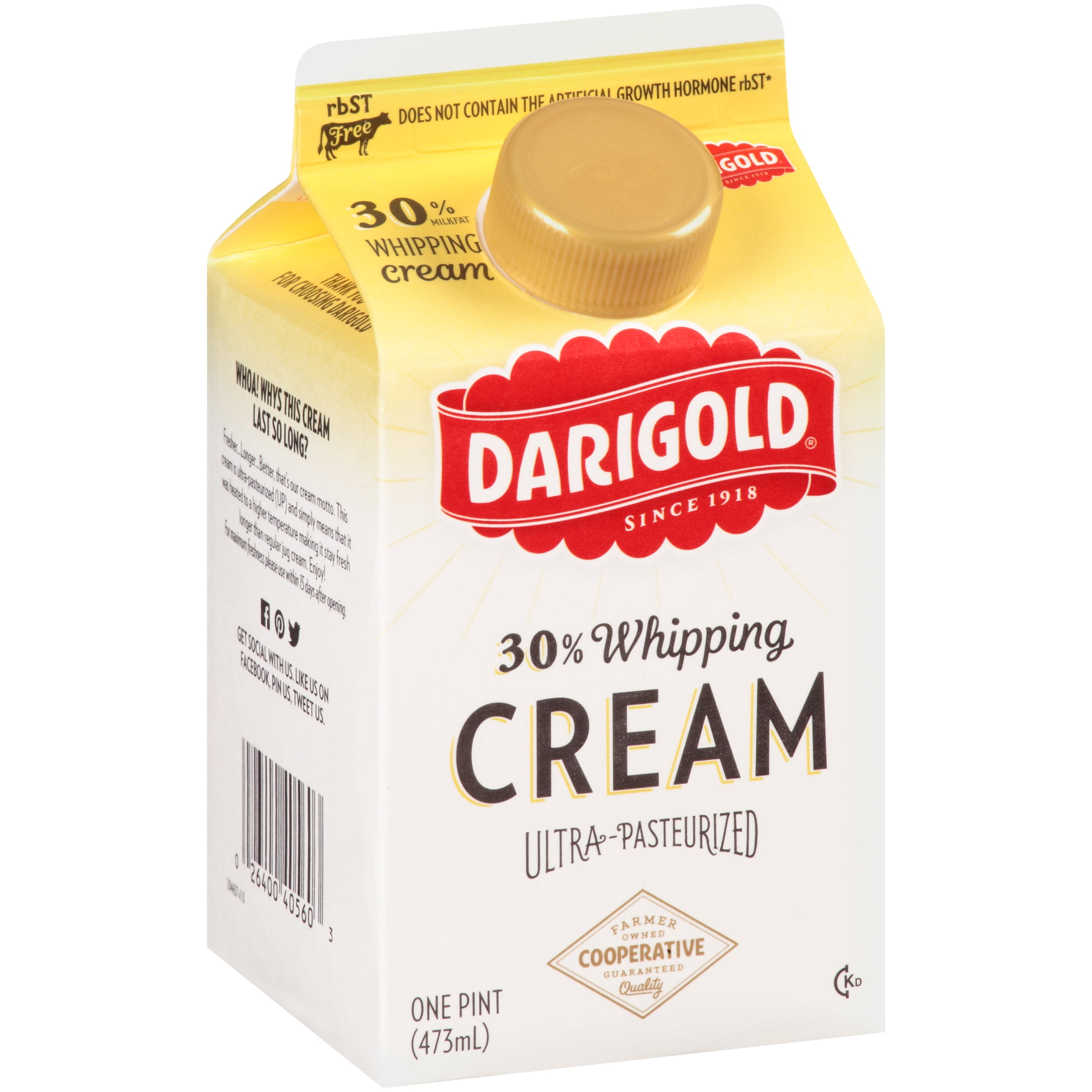 Darigold 30 Whipping Cream, 1 Pint
