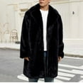 thumbnail image 4 of safuny Warm Faux Fur Long Sleeve Jacket Men Stylish Turn Down Collar Casual Outerwear Daily Wear able Soft Fabric Fashionable Black L, 4 of 9