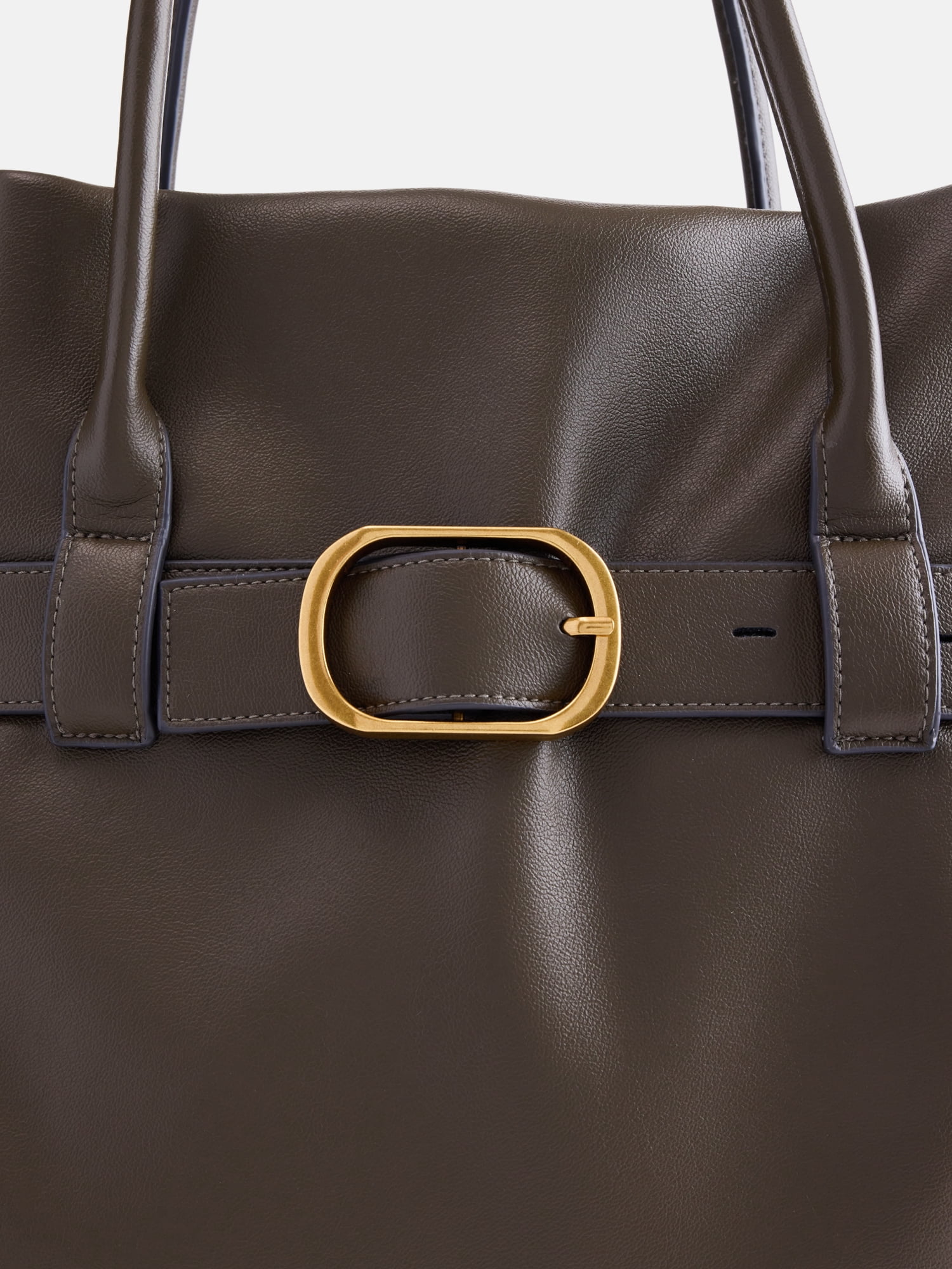 Scoop Women's Faux Leather Buckle Tote, Burnt Rosemary