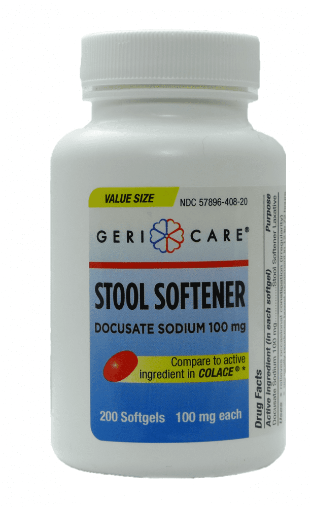 DOCUSATE SODIUM | STOOL SOFTENER 100 MG | 200 SOFTGELS - Walmart.com ...