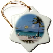 3dRose Parasailing, Riu Palace, Dominican Republic - CA14 LEN0229 - Lisa S. Engelbrecht, Snowflake Ornament, Porcelain, 3-inch