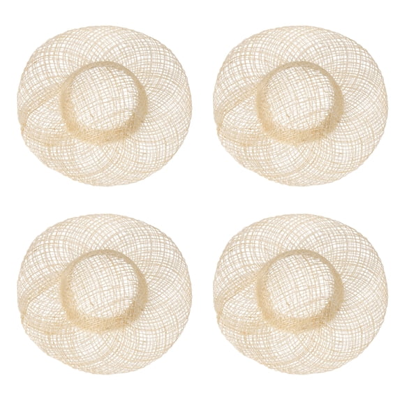 Uxcell 4Pcs Miniature Doll Straw Hats, Size M, 3 inch for Dollhouse DIY Craft