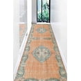 thumbnail image 4 of Orange Rug, Floral Pattern Rug, Medallion Rug, Antique Style Rug, Turkish Rug, Runner Rug, Stair Rug, Machine Washable Rug, Home Decor, 2.6'x6.5' - 80x200 cm, 4 of 8