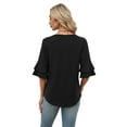 thumbnail image 6 of Ronuti Womens Blouses Ruffle Sleeve Top V Neck Shirts Casual Outfit Bell Sleeve Cute Tee Spring Summer Fashion Clothes, 6 of 10