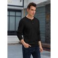 thumbnail image 3 of GIRUNS Men's Long Sleeve Waffle Henley Casual Henley T-shirts for Men, 3 of 6