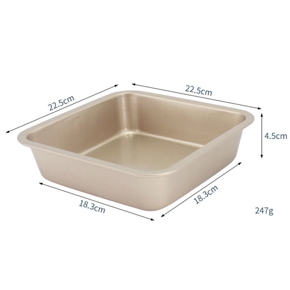 FOMIYES Golden Carbon Steel Baking Pan with Nonstick Coating for Kitchen Use 9 Inches