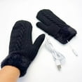 thumbnail image 2 of Jalioing Heated Mittens for Women Men Winter Fleece Lined Thermal Gloves Soft Warm Mittens with Fuzzy Cuff, 2 of 3