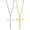 16 in 2Pcs(silver+gold) 1.2 "* 0.7'' pendant, variant on Men's Two-Piece Cross Necklace Set, Stainless Steel Pendant, Silver, Black, and Gold Cross Chain, Jewelry Gift Box, Length 16-30 inches