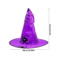 thumbnail image 3 of Light String,Battery Operated Witch Hat LED Garland With Spider Web Cutout Design,Shelf Table Accent Used For Teen Halloween Indoor Classroom Scene Arrangement(Purple), 3 of 7