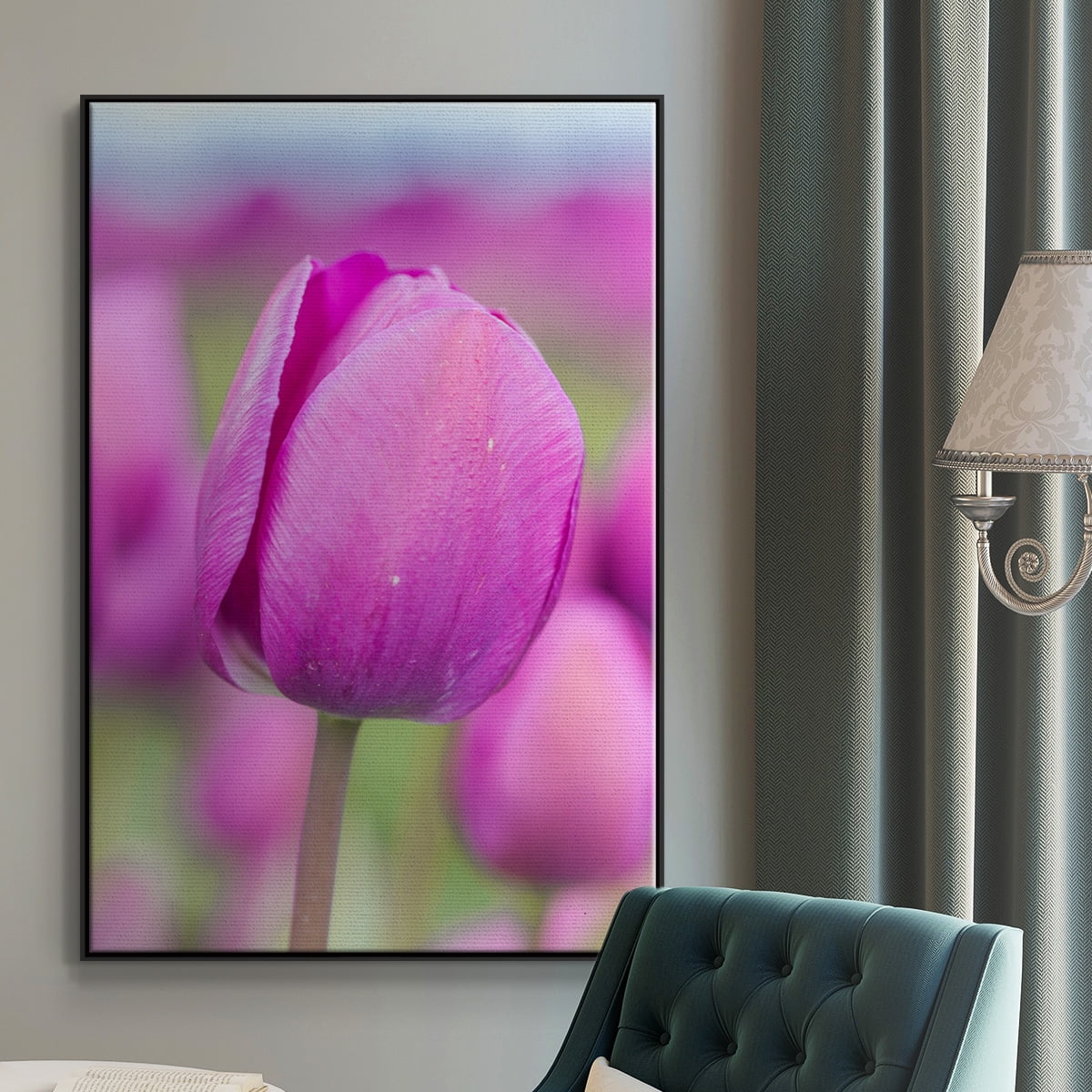 Magenta Stem Framed Premium Gallery Wrapped Canvas - Ready to Hang