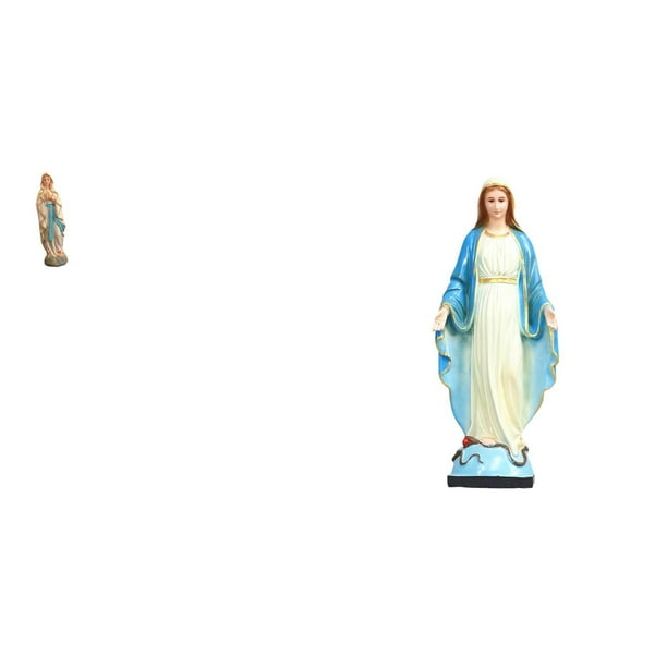 Estatua de María, figura de resina, estatua católica, colección religiosa, estatua de la Señora, figura decorativa detallada, adecuada para