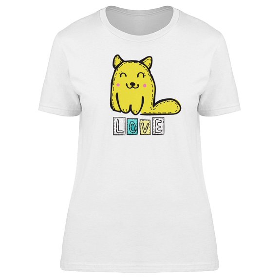 Cute Yellow Cat Tee Women's -Image by Shutterstock