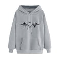 thumbnail image 1 of Cathalem Womens Casual Long Sleeve Sweatshirt Long Sleeve Sweatshirt Drawstring Pullover Tops,Gray L, 1 of 4