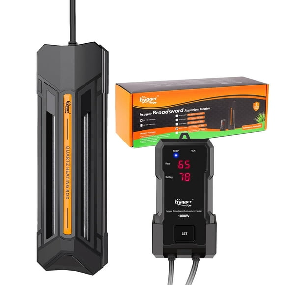 hygger Chauffe-Aquarium Submersible 500W avec Affichage Numérique, Température Réglable, Triple Protection, Alarme Bip pour Eau Salée, Eau Douce, Tortues & Étangs
