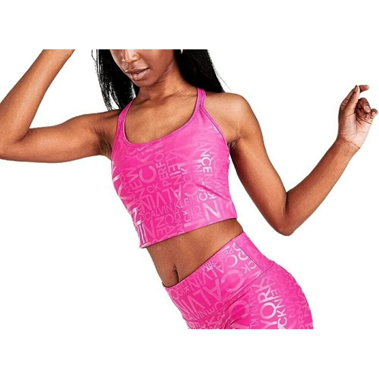 Buy Calvin Klein womens printed padded sports bra pink combo Online