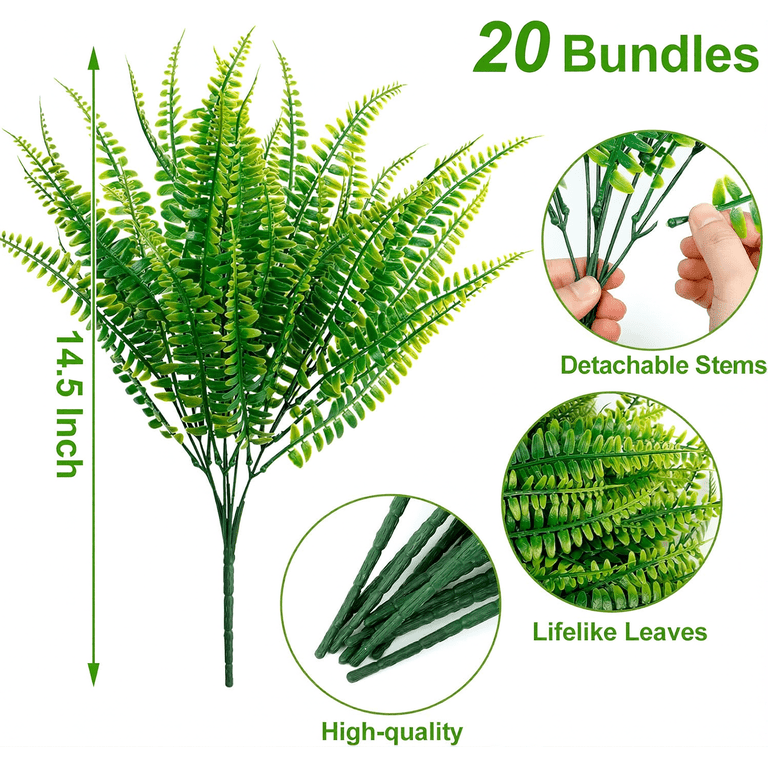 Scidweet 20-Bundle Artificial Boston Fern Greenery photo 6