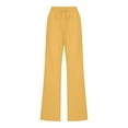 thumbnail image 4 of Gubotare Women's Summer Palazzo Pants Flowy Wide Leg Beach Pants with Pockets (Yellow,S), 4 of 6