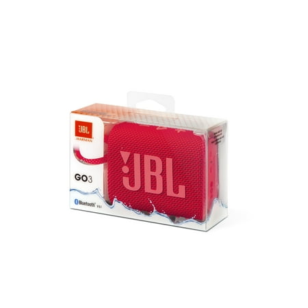 JBL - GO3 Portable Waterproof Wireless Speaker - Red
