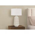 thumbnail image 4 of Noaman 33"h Table Lamp, Cream Ceramic Base with Ivory Fabric Shade, 3-Way Rotary Switch, 18x18x32.75in, Contemporary Lighting for Living Room & Bedroom, 4 of 7