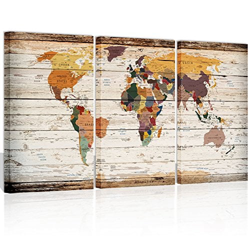 Visual Art Decor Large Vintage World Map Canvas Prints Atlas Framed Map Wall Decor Ready To Hang Modern Artwork For Living Room Office Wall Decoration 1 Walmart Canada