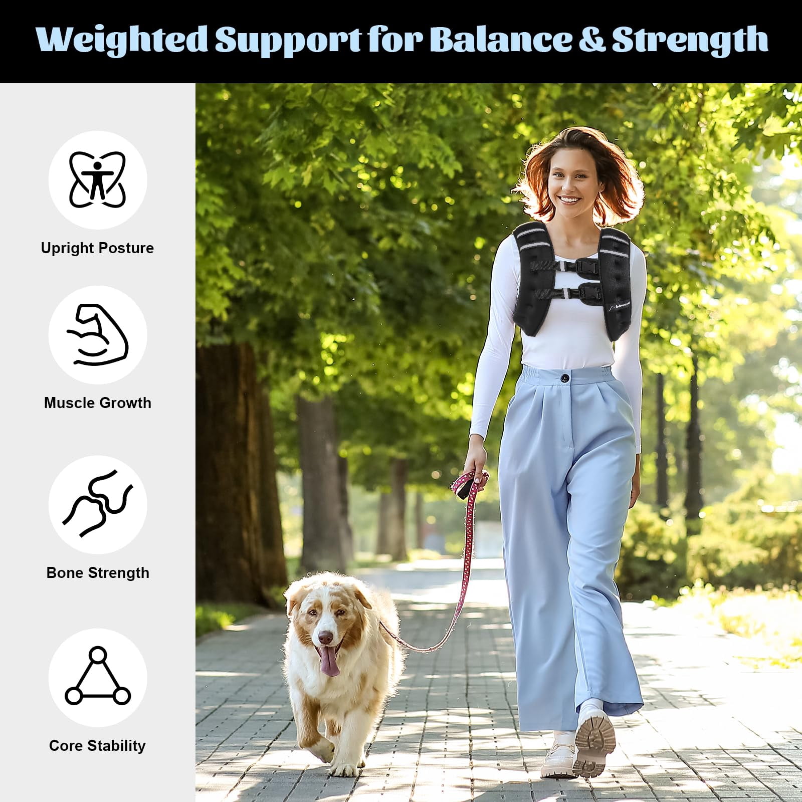 Black 10 lb Weighted Vest for Workout Running Walking