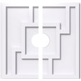 thumbnail image 1 of Ekena Millwork CMP40KX2-07000 40 in. OD x 7 in. ID Square Knox Architectural Grade PVC Contemporary Ceiling Medallion - 2 Piece, 1 of 1