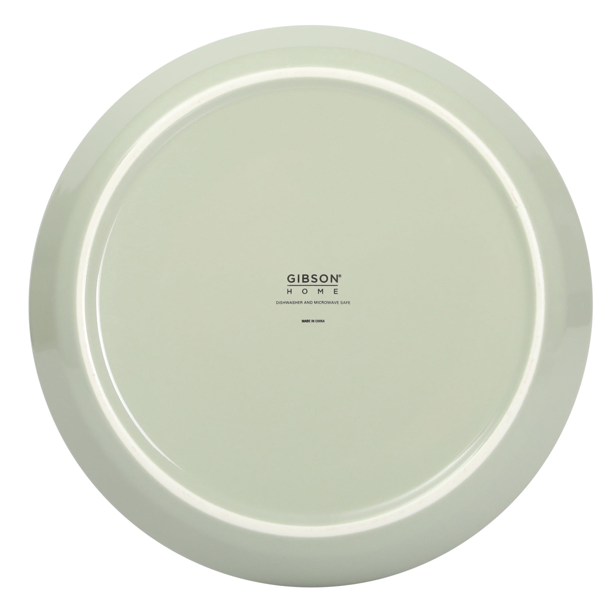 Gibson Home Summer Shades 16 Piece Plates and Bowls Dishes Service for 4 Porcelain Dinnerware Set - Green
