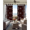 thumbnail image 3 of Brown Boho Blackout Curtains for Bedroom - 84 Inch Long Light Blocking 2 Panels Set, Retro Farmhouse Abstract Geometric Ethnic Art Thermal Insulated Living Room Drapes Grommet Window Curtains 52"x84", 3 of 8
