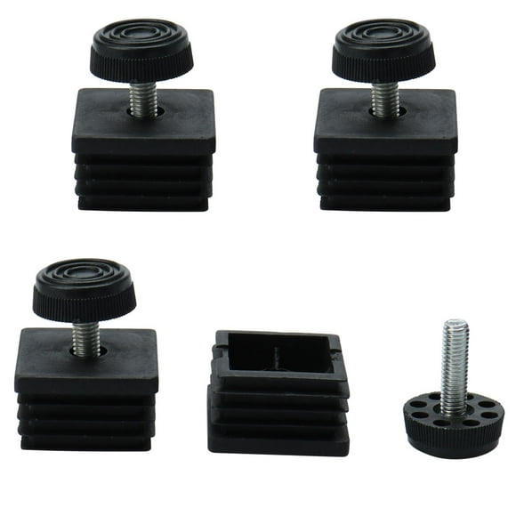 Leveling Feet 30 x 30mm Square Tube Inserts Furniture Adjustable Leveler 4 Sets