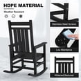 thumbnail image 3 of 1 pcs Oversized Rocking Chairs for Outside, All Weather Resistant Plastic Rocker, High Back Porch Rocker Chair, Heavy Duty Patio Rocking Chairs,Black, 3 of 7