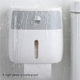 thumbnail image 2 of Maoww Toilet Paper Holders Double Layer Storage Rack Pumping Toilet Paper Box Hand Carton Toilet Box Punch Free Blue, 2 of 5