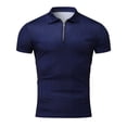 thumbnail image 4 of PMVFHDE Mens Casual Shirt Daily Zipper Placket Turn Down Collar Printed Short Sleeve Blouse Fashion Top, 4 of 9