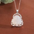 thumbnail image 4 of 14K Gold over S925 Natural Jade Maitreya Buddha Necklace, Vintage Peace Pendant, Elegant Jade Jewelry Gift for Wife's Serenity, 4 of 5