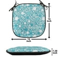 thumbnail image 5 of Abstract Chair Seating Cushion Set of 6, Abstract Pattern with Bubbles in Different Sizes Modern Aqua Inspired Design, Seat Pads with Anti-slip Backing, 16"x16", Turquoise Teal, by Ambesonne, 5 of 7