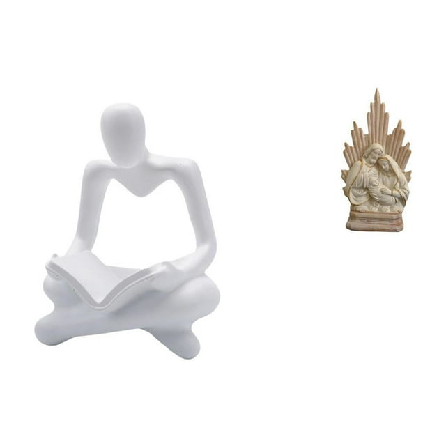 Figura de pensador abstracto,Estatua de pensador abstracto,decoración para el hogar,Estatua católica,Colección de estatuas y figuritas de adornos,Escultura católica de la Santísima Virgen