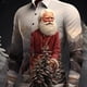 thumbnail image 2 of Camisa cómoda de manga larga con estampado de Papá Noel para uso diario, para salir, otoño e invierno, informal, para hombre, 2 of 5
