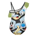 thumbnail image 2 of Cuphead Mugman Ms. Chalice One-Piece Swimsuit for Girls Adjustable One Shoulder Ruffled Swimwear Summer Beach Kids Bathing Suits Sizes 6-12Y, 2 of 7
