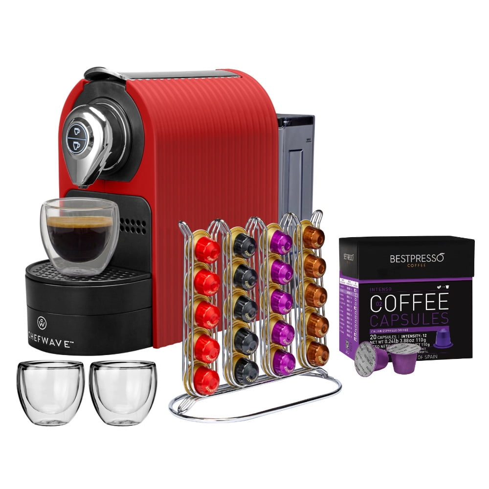 ChefWave Mini Espresso Machine for Nespresso Capsules with Accessories