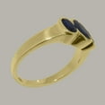 thumbnail image 3 of LBG British Made 9k Yellow Gold Natural Sapphire Womens Anniversary Ring - 33 size options - Size 6.5, 3 of 6